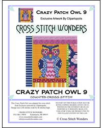 Crazy Patch Owl 09 - Cross Stitch Wonders