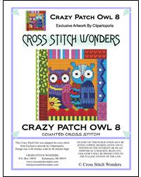 Crazy Patch Owl 08 - Cross Stitch Wonders