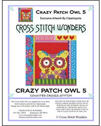 Crazy Patch Owl 05 - Cross Stitch Wonders