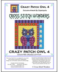 Crazy Patch Owl 04 - Cross Stitch Wonders