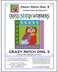 Crazy Patch Owl 03 - Cross Stitch Wonders