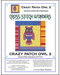 Crazy Patch Owl 02 - Cross Stitch Wonders