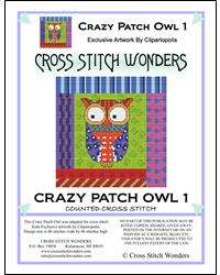Crazy Patch Owl 01 - Cross Stitch Wonders