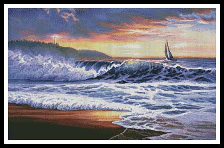 Beach Sunset Lighthouse - Artecy Cross Stitch