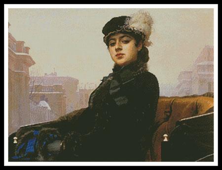 Portrait Of An Unknown Woman - Artecy Cross Stitch
