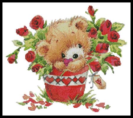 Teddy With Roses - Artecy Cross Stitch
