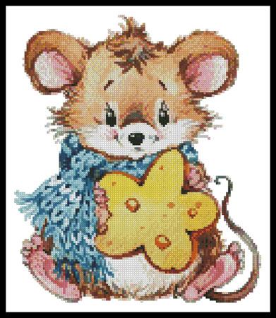 Mouse With Cheese 2 - Artecy Cross Stitch
