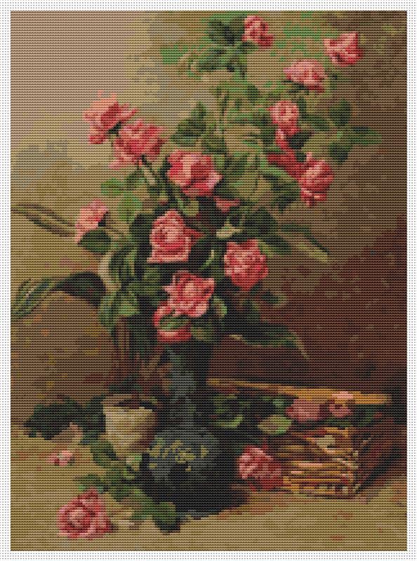 Roses By Martin Johnson Heade - Art of Stitch, The