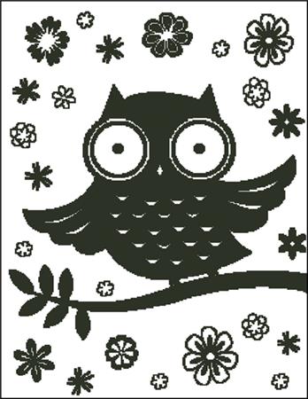 Big Eyed Owl Silhouette - Charting Creations