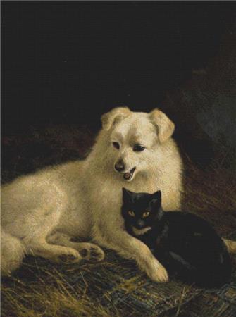 Cat And Dog - X Squared Cross Stitch
