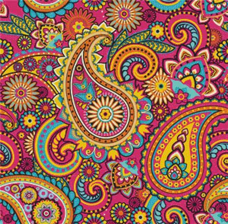 Pink Paisley - X Squared Cross Stitch