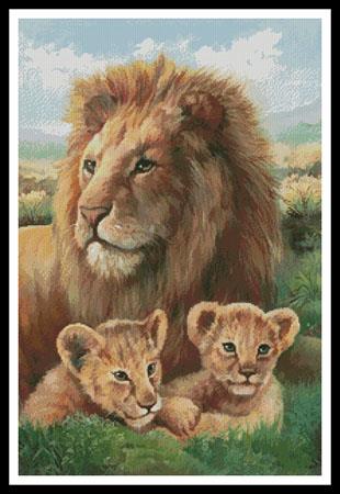Lion And Cubs - Artecy Cross Stitch