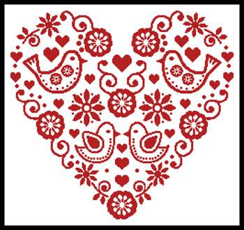 Love Birds Heart - Artecy Cross Stitch