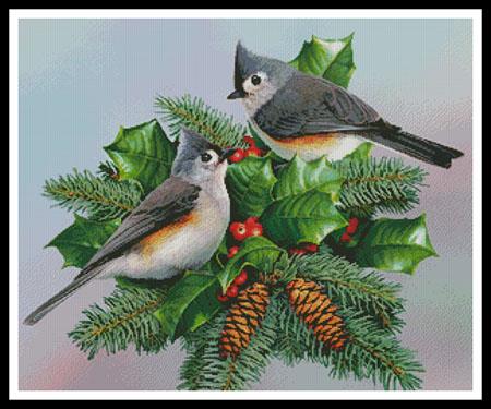 Titmouse And Holly - Artecy Cross Stitch
