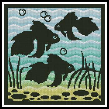 Aquarium Silhouette 1 - Artecy Cross Stitch