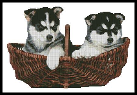 Husky Puppies - Artecy Cross Stitch
