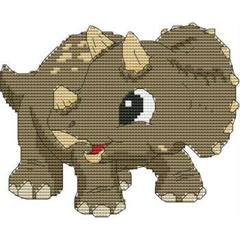 Baby Triceratops 01 - Cross Stitch Wonders