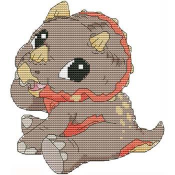 Baby Triceratops 02 - Cross Stitch Wonders
