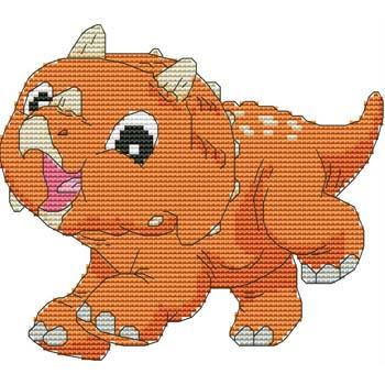 Baby Triceratops 04 - Cross Stitch Wonders