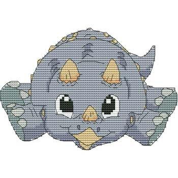 Baby Triceratops 07 - Cross Stitch Wonders