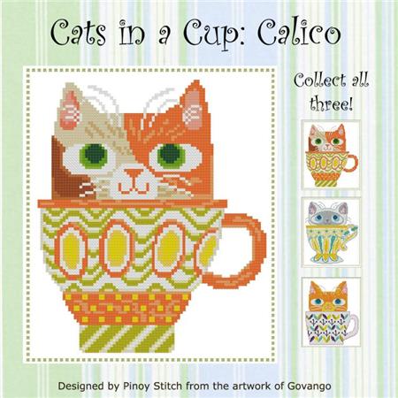 Cats In A Cup: Calico - PinoyStitch