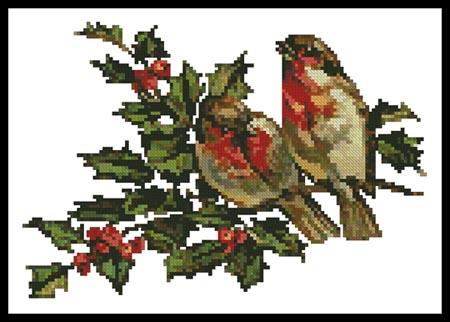 Birds And Holly - Artecy Cross Stitch