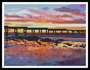 Mini Sunset At Ocean Beach - Artecy Cross Stitch
