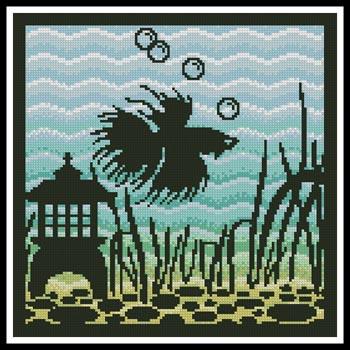 Aquarium Silhouette 4 - Artecy Cross Stitch