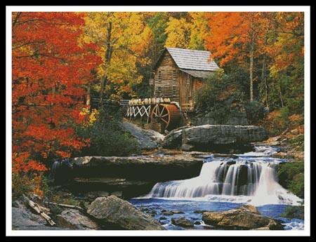 Glade Creek Grist Mill (Large) - Artecy Cross Stitch