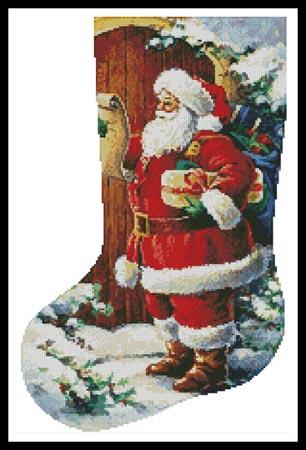 Santa At The Door Stocking (Left) - Artecy Cross Stitch