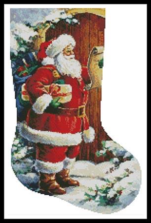 Santa At The Door Stocking (Right) - Artecy Cross Stitch