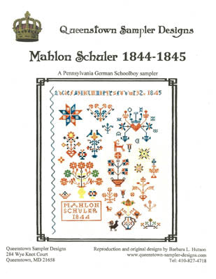 Mahlon Shuler 1844-1845 - Queenstown Sampler Designs