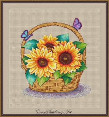 Sunny Basket - Cross Stitching Art