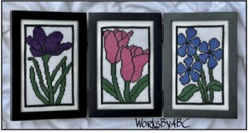 Stained Glass Flowers: Crocus, Tulips & Periwinkles - Works by ABC