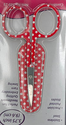 Allary Embroidery White Dot On Red Scissors