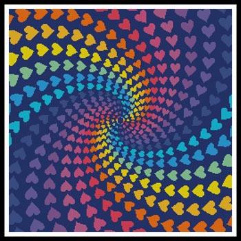 Abstract Rainbow Heart Design - Artecy Cross Stitch