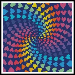 Mini Abstract Rainbow Heart Design - Artecy Cross Stitch