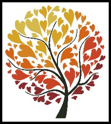 Autumn Tree Of Hearts - Artecy Cross Stitch