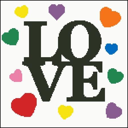 Colours Of Love Silhouette - Charting Creations