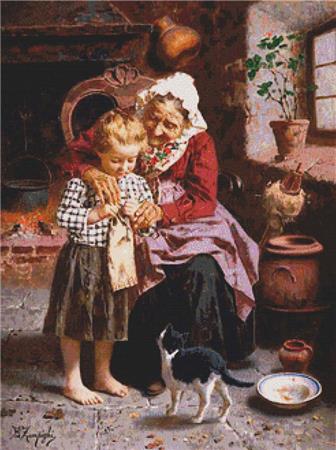 Her First Lesson - X Squared Cross Stitch