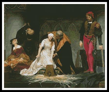 The Execution Of Lady Jane Grey - Artecy Cross Stitch