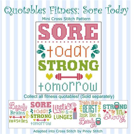 Quotables Fitness: Sore Today - PinoyStitch