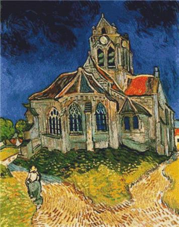 The Church At Auvers - X Squared Cross Stitch