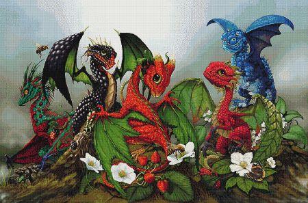 Mixed Berries Dragons by Stanley Morrison - Paine Free Crafts