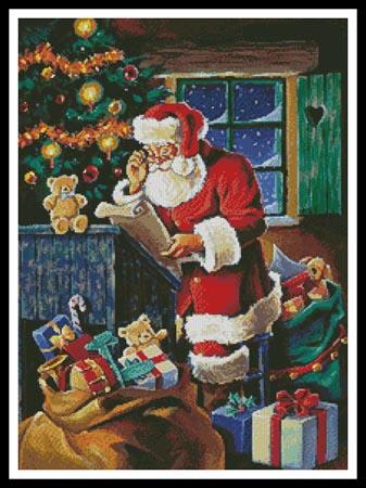 Santa Checking The List - Artecy Cross Stitch