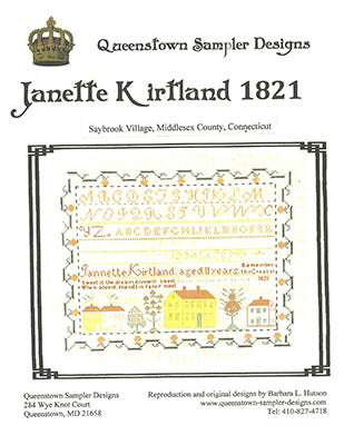 Janette Kirtland 1821 - Queenstown Sampler Designs