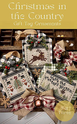 Christmas In The Country Gift Tag Ornaments: Set Three - Annie Beez Folk Art