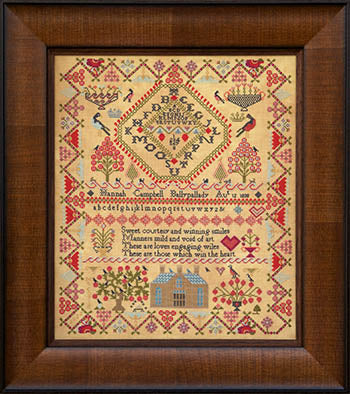 Hannah Campbell 1838 Ballypallady - Hands Across the Sea Samplers