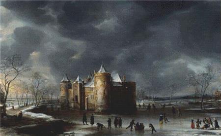The Castle Of Muiden In Winter - X Squared Cross Stitch