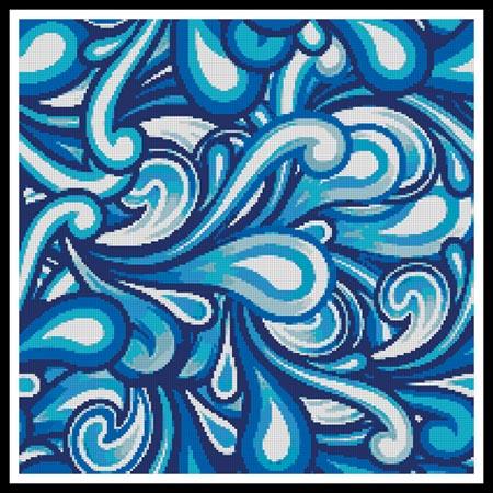 Blue Swirl Cushion - Artecy Cross Stitch